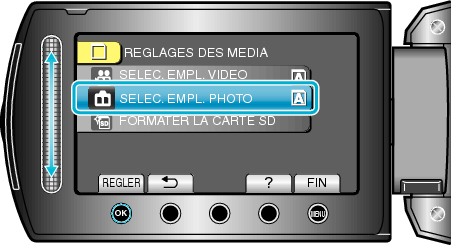 Selecting "REC MEDIA FOR IMAGE"
