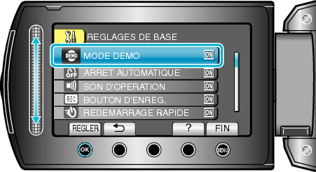 Selecting "DEMO MODE"