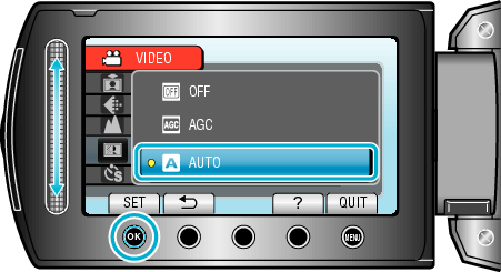 Selecting setting