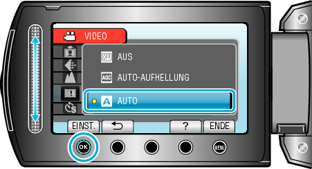 Selecting setting