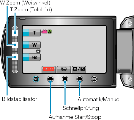 Operation buttons for video recording