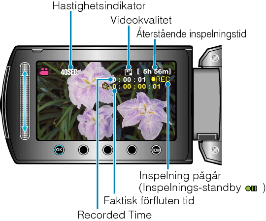 Indications during time-lapse recording