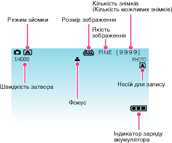 Indications during still image recording