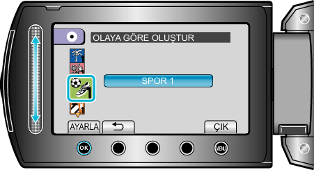 Select the event type