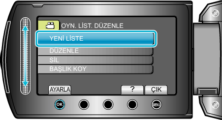 Select NEW LIST (EDIT PLAYLIST)