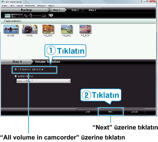 All volume in camcorder