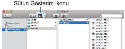 Click on the column display icon
