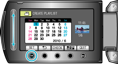 Select the desired playlist (SET TITLE)