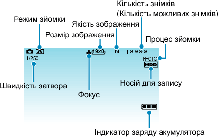 Indications during still image recording