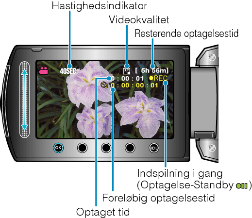 Indications during time-lapse recording