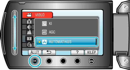 Selecting setting