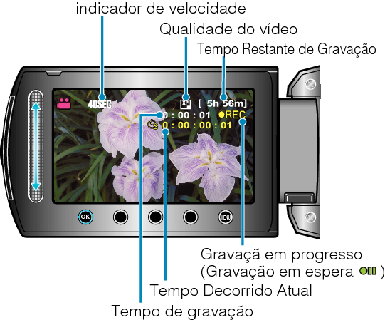 Indications during time-lapse recording