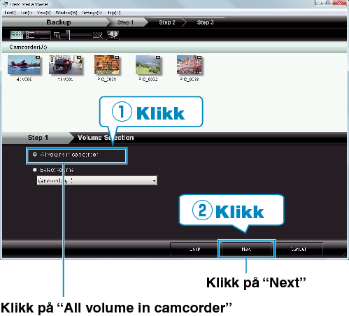 Selecting all volumes