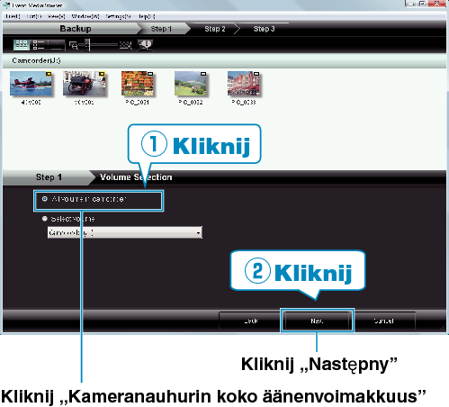 Selecting all volumes