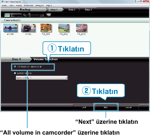 Selecting all volumes