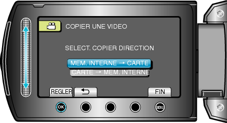 Selecting direction of copying