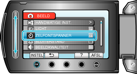 Selecting "SELF-TIMER"