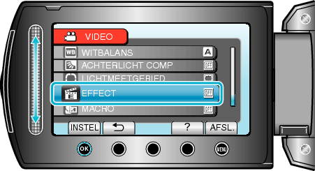 Selecting "EFFECT"