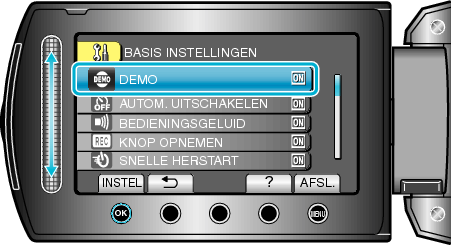Selecting &#34;DEMO MODE&#34;