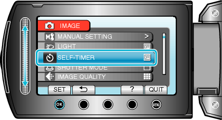 Selecting "SELF-TIMER"
