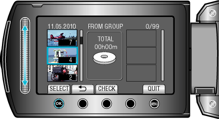 Selecting scene/group/date