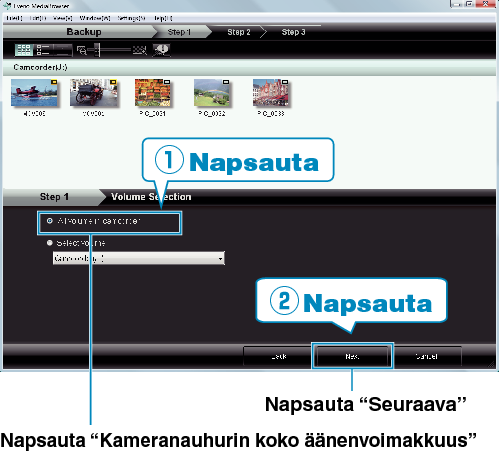 Selecting all volumes