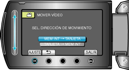 Selecting direction of moving