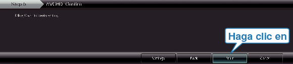 Copying to disc starts