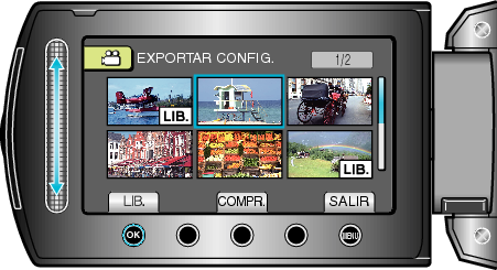 Selecting video to change EXPORT attributes