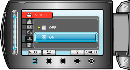 Selecting "ON"