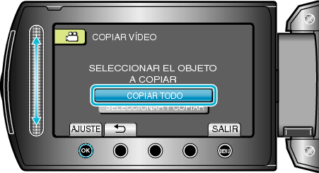 Selecting "COPY ALL"