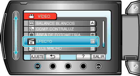 Selecting "EFFECT"