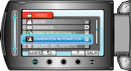 Selecting "FRAMING REC"