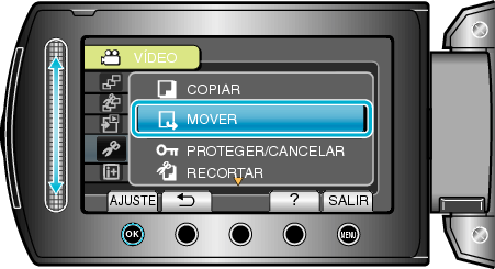Selecting "MOVE"