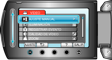 Selecting "MANUAL SETTING"