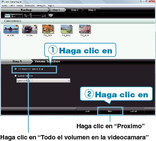 Selecting all volumes