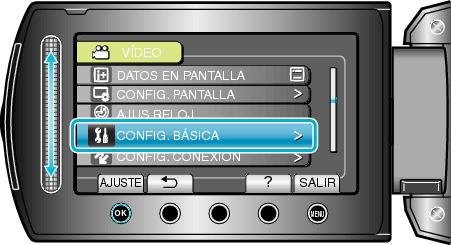 Selecting "CAMERA SETTINGS"