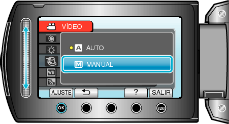 Selecting "MANUAL"