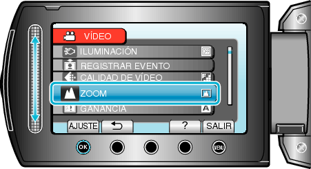 Selecting "ZOOM"