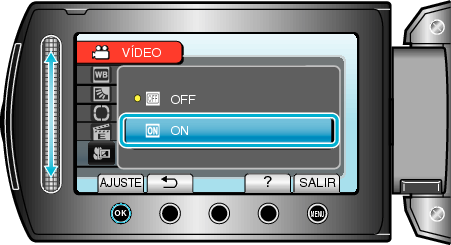 Selecting "ON"
