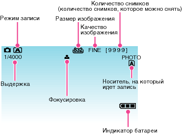 Indications during still image recording