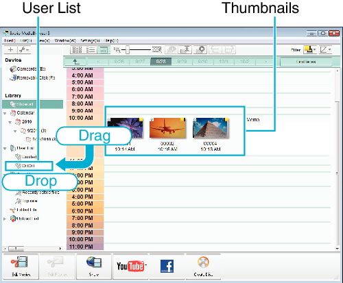 Drag and drop thumbnail