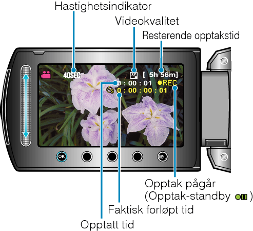 Indications during time-lapse recording