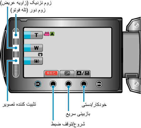 Operation buttons for video recording